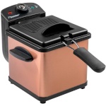 Bestron fritüür AF100CO Mini Deep Fryer with Cold Zone Technology, 1000W, 1,2L, pronks/must