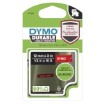 Dymo etiketiprinteri etiketid D1 Durable 12 mm x 3 m valge to punane