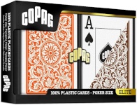 Bicycle COPAG mängukaardid Elite oranž pruun Double Poker Jumbo