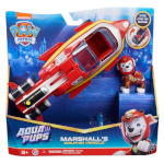 Paw Patrol mängufiguur Aqua Pups - Basis Fahrzeug im Delfin-Design mit Marshall-Welpenfigur