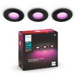 Philips Hue Xamento nutikas allvalgusti, valge ja värviline õhkkond, must ümmargune raam, 3-PACK