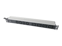 Digitus pikendusjuhe 1U Aluminum PDU, rackmountable, 4x C13, 4x C19 2x 16A Plug, 250VAC 50/60Hz open end | DN-95423 | Sockets quantity 10