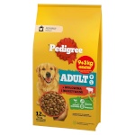 Pedigree kuivtoit koerale Adul with Beef and Vegetables, 9 + 3kg