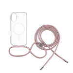 Fixed | MagPure Neck | Back Cover with Lanyard | Apple | iPhone 16 | TPU | Clear, roosa