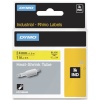 Dymo etiketiprinteri etiketid Rhino Heat-Shrink Tube 24 mm x 1,5 m must to kollane