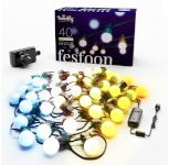 Twinkly valguskett Festoon Smart LED Lights 40 AWW, G45 bulbs, 20m, valge