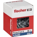 Fischer kruvide komplekt PowerFast II 4,0x60 SK TX TG blvz 200