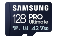 Samsung MicroSD Card PRO Ultimate 128 GB, microSDXC Memory Card, Flash memory class U3, V30, A2, SD adapter