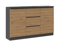 Top E Shop kummut 2D3S chest of drawers 120x30x75cm, anthracite/artisan