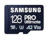 Samsung MicroSD Card with Card Reader PRO Ultimate 128 GB, microSDXC Memory Card, Flash memory class U3, V30, A2