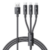 Mcdodo laadimiskaabel 3in1 USB to USB-C / Lightning / Micro USB Cable, CA-5790, 3.5A, 1.2m (must)