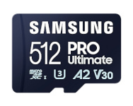 Samsung MicroSD Card with Card Reader PRO Ultimate 512 GB, microSDXC Memory Card, Flash memory class U3, V30, A2