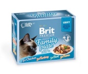 Brit kassitoit Premium Cat Pouch Gravy Fillet Family Plate, 12x85g