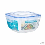 Leknes hermeetiline lõunasöögi karp Kandiline läbipaistev Plastmass 2,4 L 20x11x20cm (12tk)