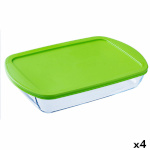 Pyrex Nelinurkne Kaanega Lõunasöögikarp Cook & store läbipaistev Silikoon Klaas (4,5L) (4tk)