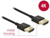 Delock kaabel High Speed HDMI with Ethernet A male > A male 3D 4K 1.5m Slim