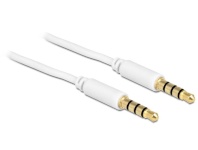 Delock kaabel Stereo Jack 3.5 mm 4 pin male > male 2 m, valge