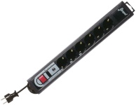 REV pikendusjuhe Surge protector 6-fold 3.0m Supra-Guard must