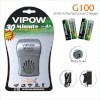 Vipow akulaadija G100 + 4x 2500mAh AA