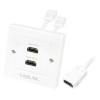 LogiLink HDMI Wall Plate 	AH0015 2 x HDMI female, HDMI wall plate, 1 X HDMI female