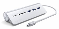 Satechi Type-C Aluminum USB Hub & Card Reader hõbedane