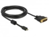 Delock kaabel HDMI Micro-D male > DVI 24+1 male 2m