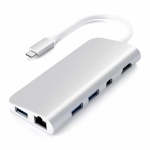 Satechi USB-C  jagaja 4K HDMI/Mini DP Gigabit Ethernet, hõbedane