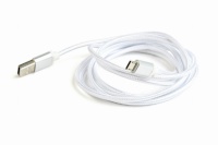 Gembird kaabel Cotton braided microUSB Cable / 1.8m / hõbedane