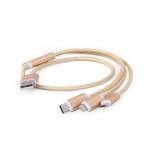 Gembird kaabel USB 3-in-1 Charging Cable / 1m / kuldne