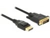 Delock kaabel DisplayPort v1.2A - DVI-D (24+1) M/M 1M must