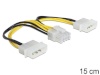 Delock kaabel Power 8 Pin EPS > 2 x 4 Pin molex, 15 cm