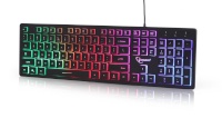 Gembird klaviatuur Backlight multimedia Keyboard "Rainbow", must, US layout