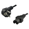 LogiLink Power cord, safety plug 90° to IEC C15 female, 2m, must