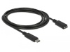 Delock kaabel Extension USB Typ-C male - female 1,5m must