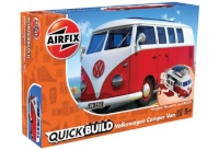 Airfix mudel buss Plastic Model QUICKBUILD VW Camper Van punane