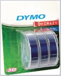 Dymo etikett 3D Label Tape 9mm 3m Glossy, 3-pakk sinine