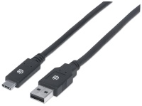 Manhattan USB 3.1 Gen1-Kabel C-Stecker/A-Stecker 2m schwarz