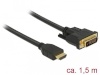 Delock kaabel HDMI to DVI-D 24+1 bidirectional 1.5 m must