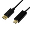 LogiLink DisplayPort kaabel, DP 1.2 to HDMI 1.4, must, 1m