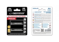 Esperanza aku Rechargeable AA 2600mAh must 2 tk