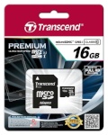 Transcend mälukaart microSDHC 16GB Class 10 UHS-I Premium + adapter