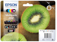 Epson tindikassett Kiwi Multipack 202 | CMYK must/tsüaan/magenta/kollane+photo must | Claria Premium