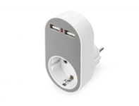 Digitus kaabel Steckdosenadapter, 2x USB-a