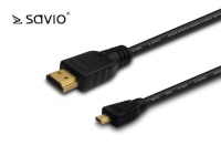 Elmak videokaabel SAVIO CL-39 HDMI AM - micro HDMI DM kuldne v1.4 3D 4Kx2K 1m