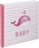 Walther fotoalbum Sam roosa 28x30,5 50 lehte valge Babyalbum UK183R