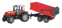 BRUDER mängutraktor treileriga Bruder Massey Ferguson 7480 Tipping trailer BR-02045