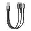 Joyroom laadimiskaabel S-01530G10 3in1 USB-C / 2x Lightning 3.5A 0.15m, must