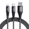 Joyroom laadimiskaabel USB cable Joyroom S-1230G12 2in1 USB-C / Lightning 3A 1.2m (must)