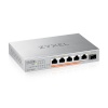 Zyxel switch XMG-105HP Unmanaged 2.5G Ethernet (100/1000/2500) Power over Ethernet (PoE) hõbedane