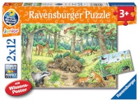 Ravensburger pusle animals in the forest and on the meadow 2x12-osaline 05673